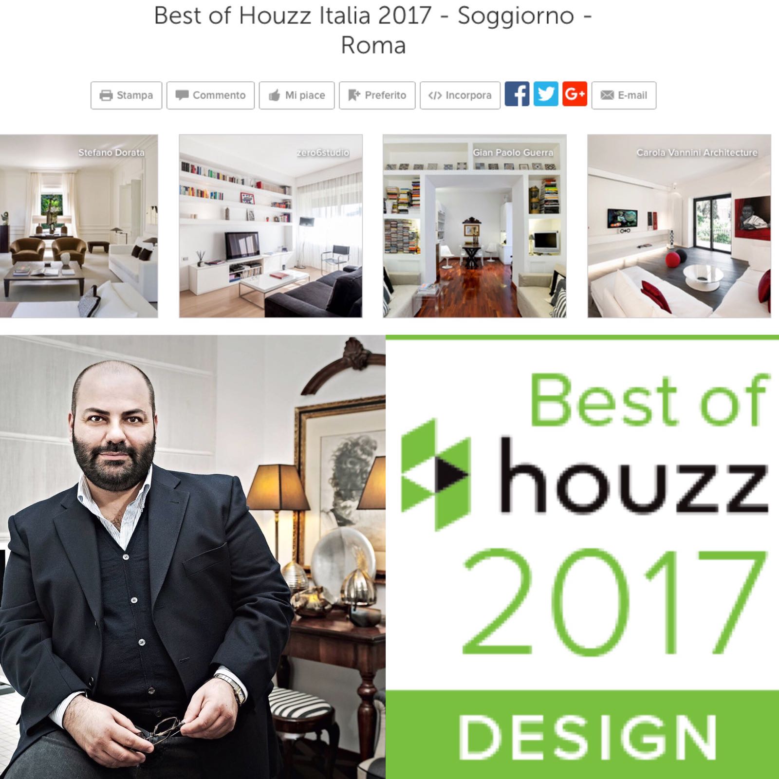 Best of houzz 2017 design gian paolo guerra gian paolo guerra Houzz soggiorno